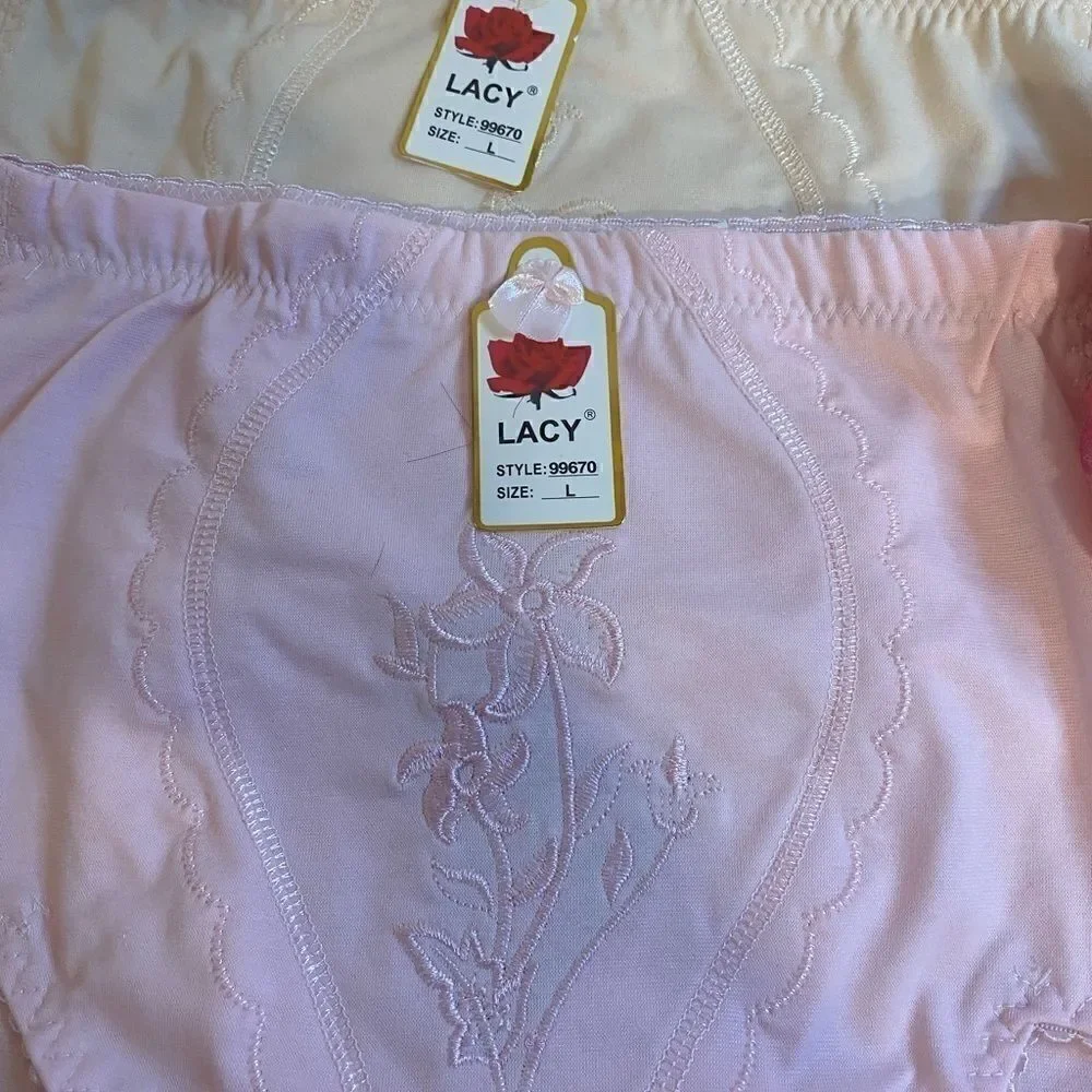 Lacy assorted embroidery design print Underwear L